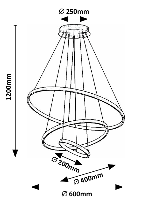 Lustra suspendata LED cu telecomanda Beliza, auriu mat, 90W, 7200lm, 3000K-6500K, H.120cm, IP20, Rabalux, 72349