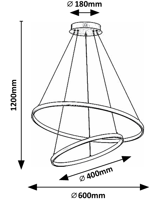 Lustra suspendata LED cu telecomanda Beliza, negru mat, 75W, 6100lm, 3000K-6500K, H.120cm, IP20, Rabalux, 72345
