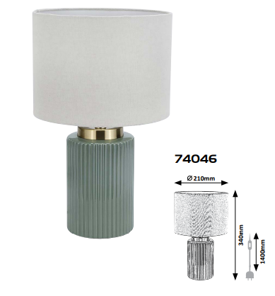 Veioza Glovy, verde, 1xE14, H.34cm, IP20, Rabalux, 74046