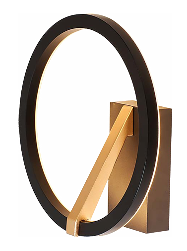 Aplica LED Renara, negru/auriu, 8W, 500lm, 3000K, H.23cm, IP20, Rabalux, 71350