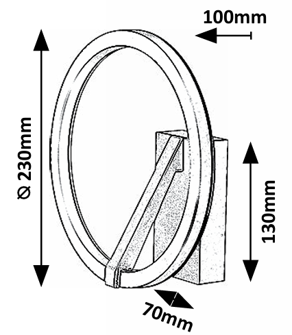 Aplica LED Renara, negru/auriu, 8W, 500lm, 3000K, H.23cm, IP20, Rabalux, 71350