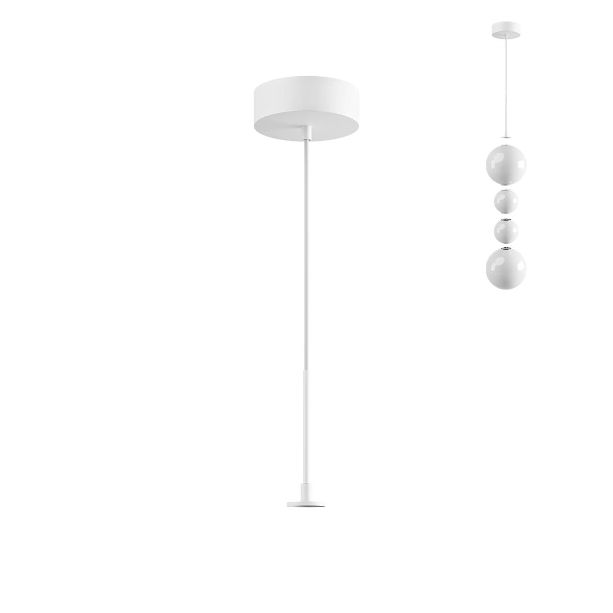 Kit lustra suspendata LED Bilia, alb mat, 30W, Redo, SKBS01SWH