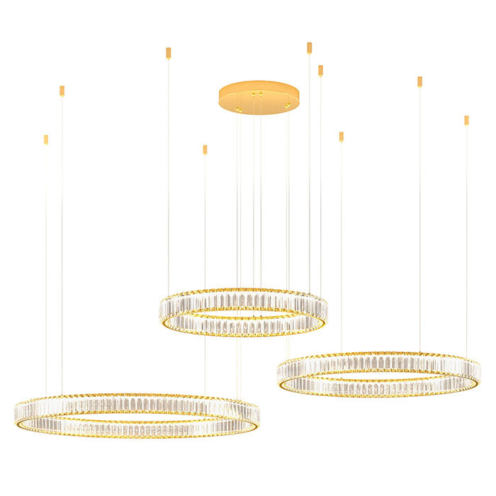 Lustra Akala, auriu, LED, 142W, 11076 lumeni, 3000K, D.600cm+800cm+1000cm, Incanti  IAK PR M+L+XL