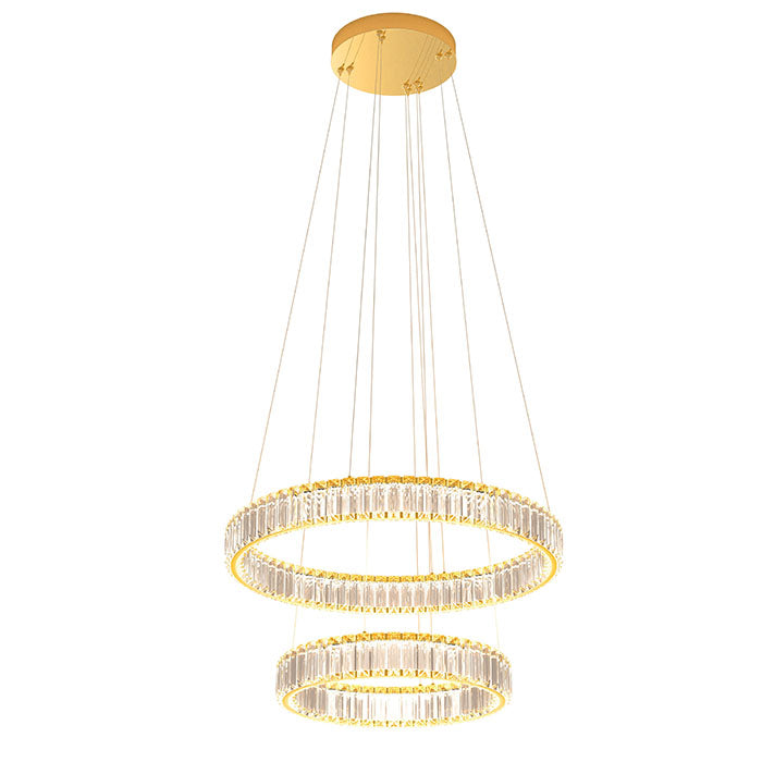 Lustra Akala, auriu, LED, 58W, 4524 lumeni, 3000K, D.400cm+600cm, Incanti IAK PR S+M