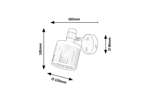 Aplica Alberta, auriu, E27 1x 9W, Rabalux 5089