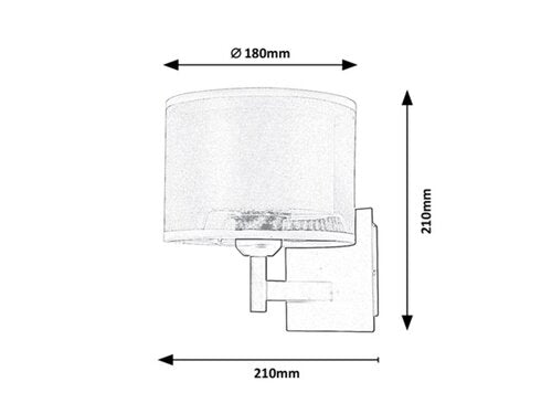 Aplica Aneta, negru, 1xE27 , Rabalux 5093