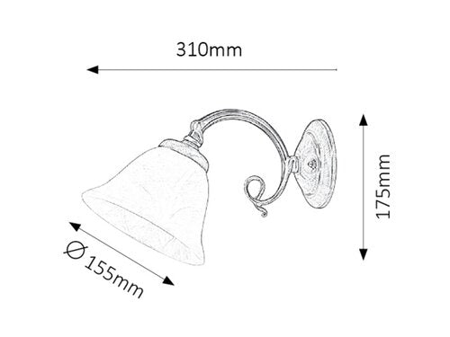 Aplica Beckworth, bronz, 1xE14, Rabalux 7131