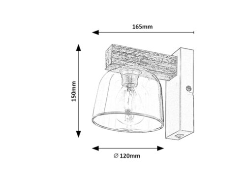 Aplica Cardamom, stejar invechit, 1xE14 , Rabalux 3081