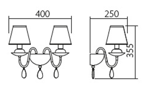 Aplica de perete ELIZEE, 2xE14, INCANTI  IEL W2 23 02