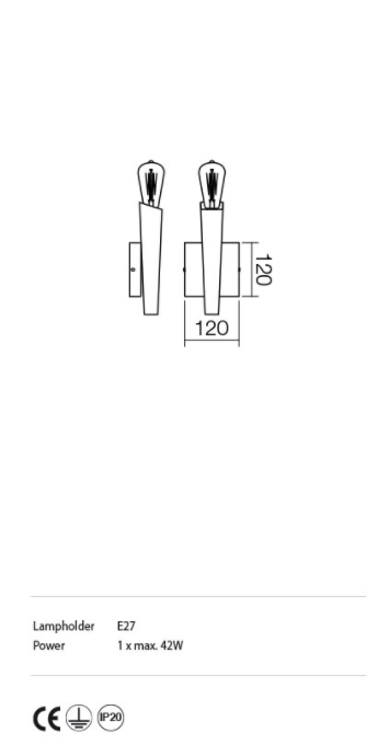 Aplica de perete GALEA, 1xE27, INCANTI  IGL W1 06 12