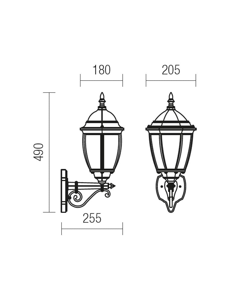 Aplica exterior SEVILLA, negru antic cu patina aurie, 1XE27, Smarter 9604