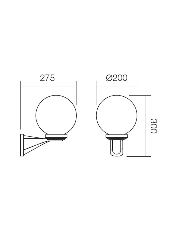 Aplica exterior SFERA 1, D.200 mm, fumuriu, 1XE27, IP44, Smarter 9788