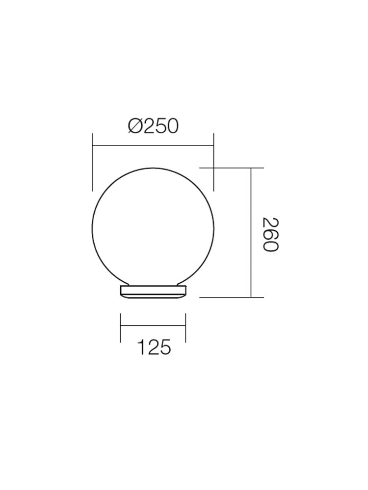 Aplica exterior SFERA 2, D.250 mm, opal, IP44, 1XE27, Smarter 9771