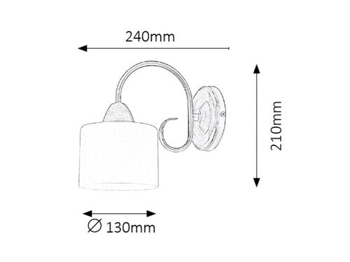 Aplica Edith, alama antica, 1xE27, Rabalux 7274