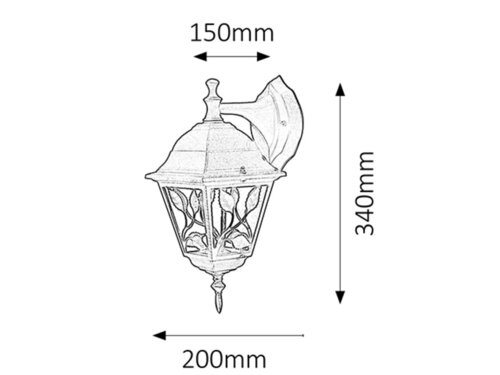 Aplica exterior Haga, negru, 1xE27, IP44, Rabalux, 8243