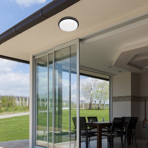 Aplica LED exterior Hort, negru, 15W, 1100lm, 4000K, IP54, Rabalux, 7407