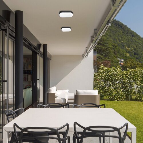 Aplica LED exterior Hort, negru, 15W, 1100lm, 4000K, IP54, Rabalux, 7409
