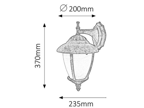 Aplica exterior Madrid, auriu antic, 1xE27, IP43, Rabalux, 8476