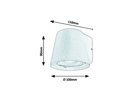 Aplica exterior Mandal, negru mat, 1XGU10 , D.10cm, IP54, Rabalux, 7959