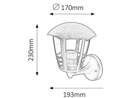 Aplica exterior Marseille, negru, 1xE27, IP44, Rabalux, 8618