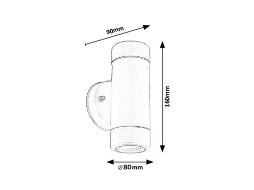 Aplica exterior Medina, negru mat, 2xGU10, IP44, Rabalux, 8833