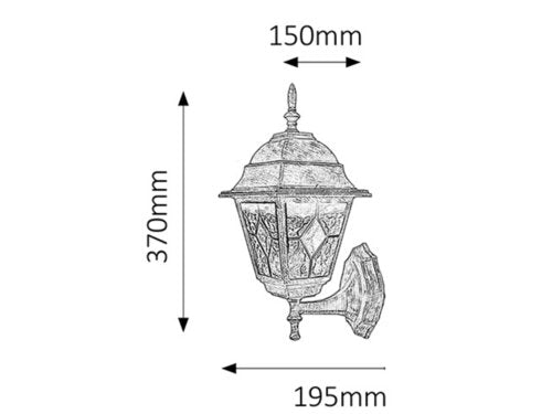 Aplica exterior Monaco, auriu antic, 1xE27, IP43, Rabalux, 8182