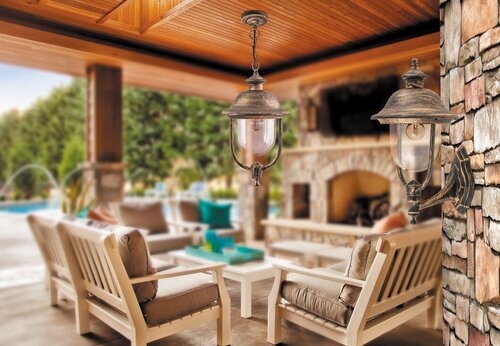 Aplica exterior New York, auriu antic, 1xE27, IP44, Rabalux, 8697