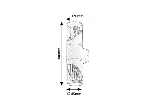 Aplica exterior Novigrad, negru, 2xE27, IP54, Rabalux, 7237