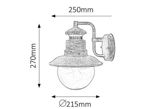 Aplica exterior Odessa, maro antic, 1xE27, IP44, Rabalux, 8163