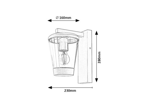 Aplica exterior Savano, antracit, 1xE27, IP44, Rabalux, 7266