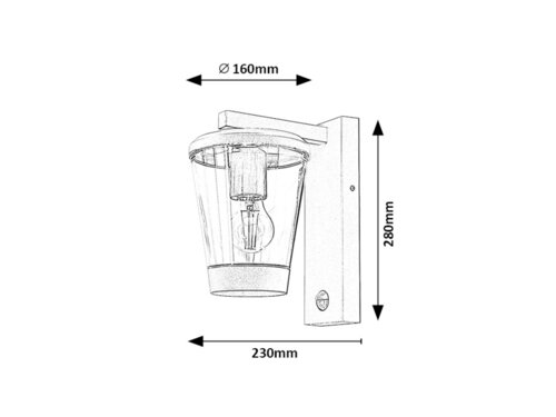 Aplica exterior Savano, antracit, 1xE27, IP44, Rabalux, 7267