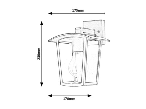 Aplica exterior Taverna, negru, 1xE27, IP44, Rabalux, 7127
