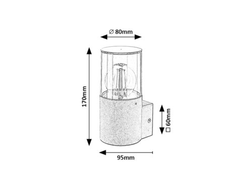 Aplica exterior Teplice, negru mat, 1xE27, IP44, Rabalux, 7158