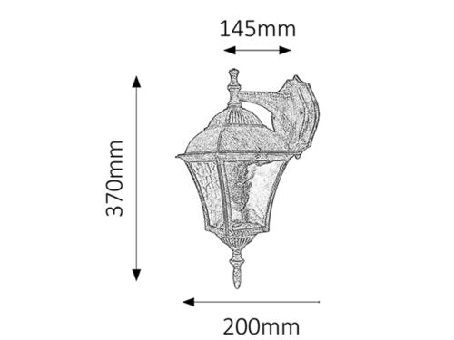 Aplica exterior Toscana, auriu antic, 1xE27, IP43, Rabalux, 8391