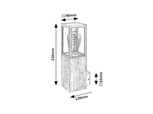 Aplica exterior Wales, stejar, 1xE27 , IP44, Rabalux, 7195