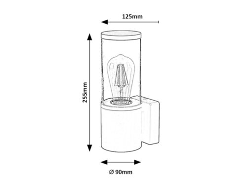 Aplica exterior Wellington, negru mat, 1xE27, IP44, Rabalux, 7502