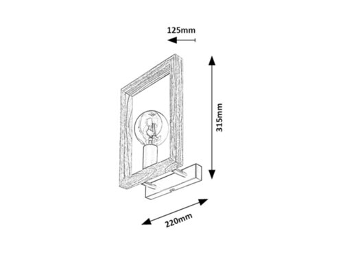 Aplica Indigo, negru, 1xE27, Rabalux 2289