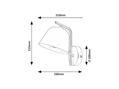 Aplica Malia, gri, 1xE14, Rabalux 3094