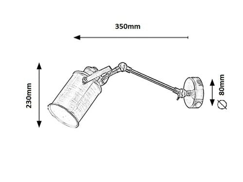 Aplica Peter, bronz antichizat, E27 1x 15W, Rabalux 5987