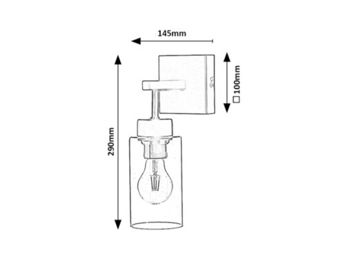 Aplica Prudence, negru, E27 1x 40W, Rabalux 2671