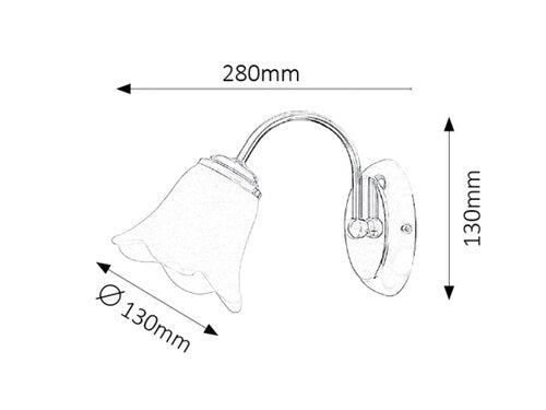 Aplica Rafaella, crom, E14 1x 40W, Rabalux 7241