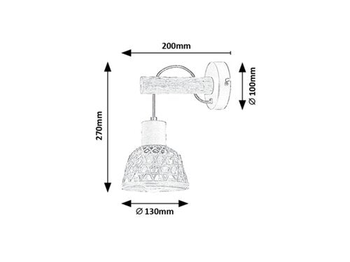 Aplica Rattan, negru, 1xE27, Rabalux 71025