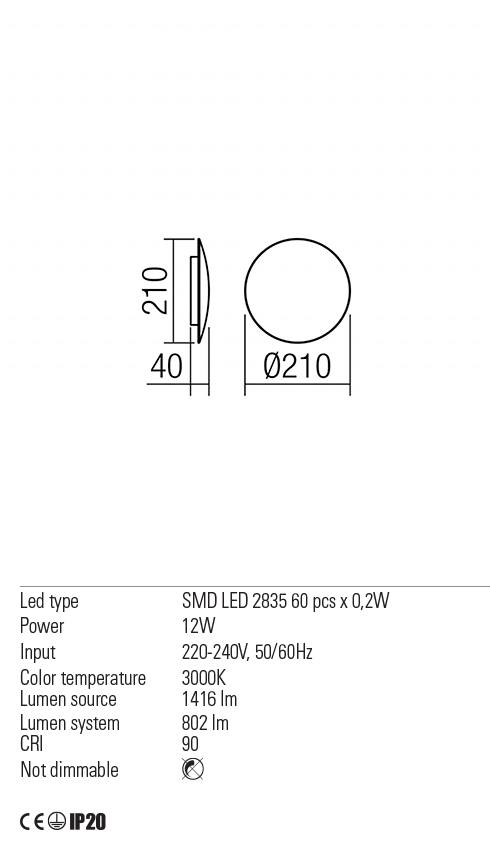 Aplica LED Umbra, alb mat, 12W, 1361 lm, 3000K, IP20, Redo, 01-1333