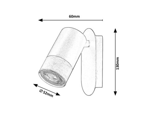 Aplica Zircon, negru mat, 1xGU10 , Rabalux 5069