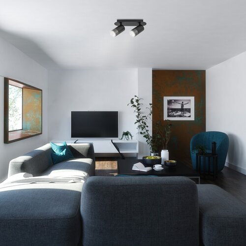 Spot Zircon, negru mat, 2xGU10 , Rabalux 5070