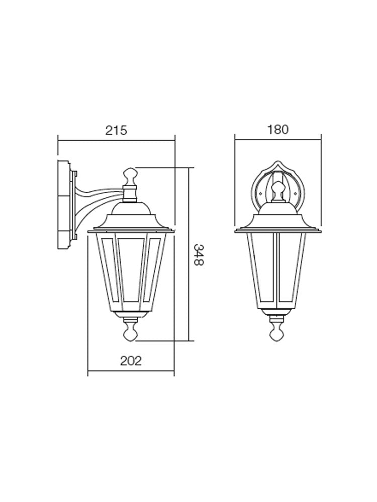 Aplica exterior LONDON, negru detalii cupru, 1XE27, Smarter 6102C