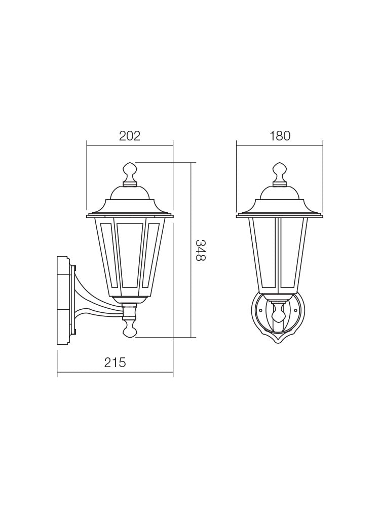 Aplica exterior LONDON, negru detalii cupru, 1XE27, Smarter 6101C