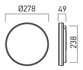 Aplica/plafoniera PLN01CCT, Alb, 18W, CCT (3000/4000/6500K), Arelux