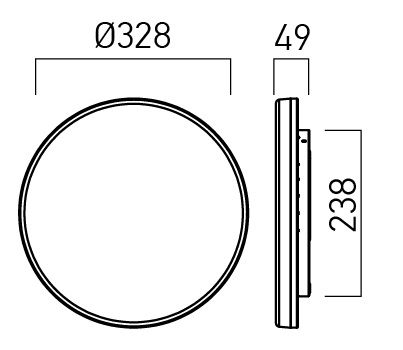 Aplica/plafoniera PLN02CCT, Alb, 24W, CCT (3000/4000/6500K), Arelux