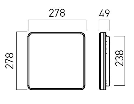Aplica/plafoniera PLN03CCT EM, Alb, 18W, CCT (3000/4000/6500K), Arelux